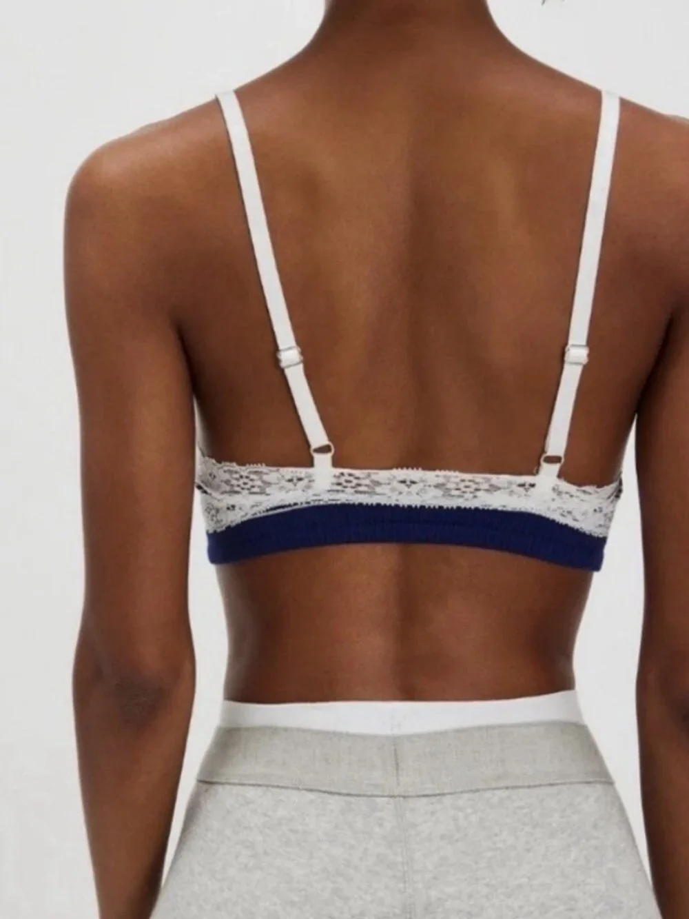 NWT Free People Gigi Seamless Striped Bralette in Blue Depths Combo